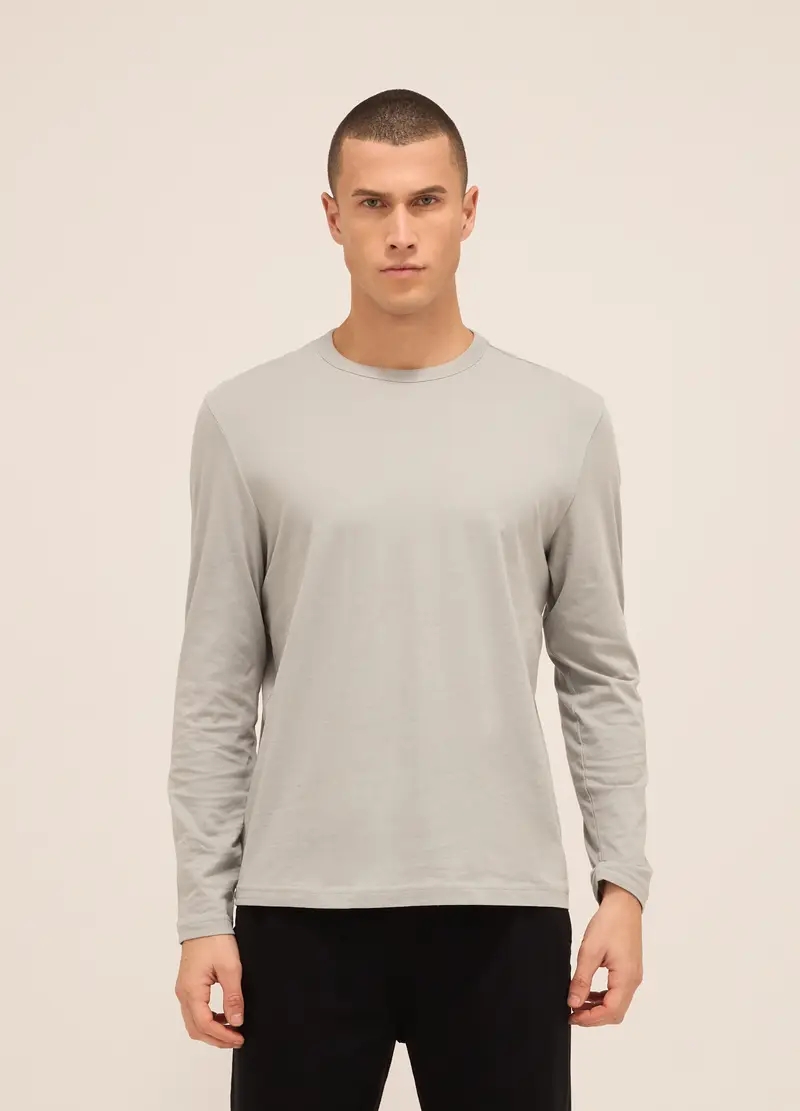 UPIM HB, Maglia A Maniche Lunghe In Puro Cotone Uomo, Unisex, Grigio chiaro, Taglia: S