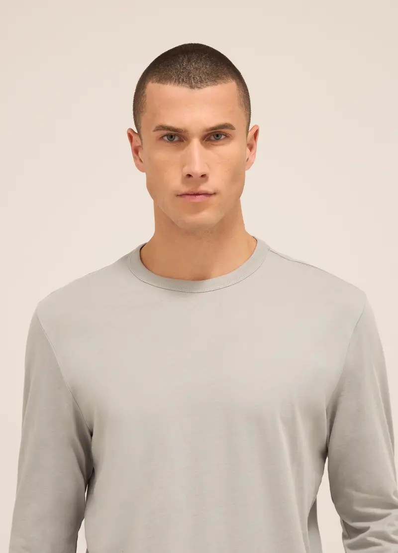 UPIM HB, Maglia A Maniche Lunghe In Puro Cotone Uomo, Unisex, Grigio chiaro, Taglia: S miniatura 2