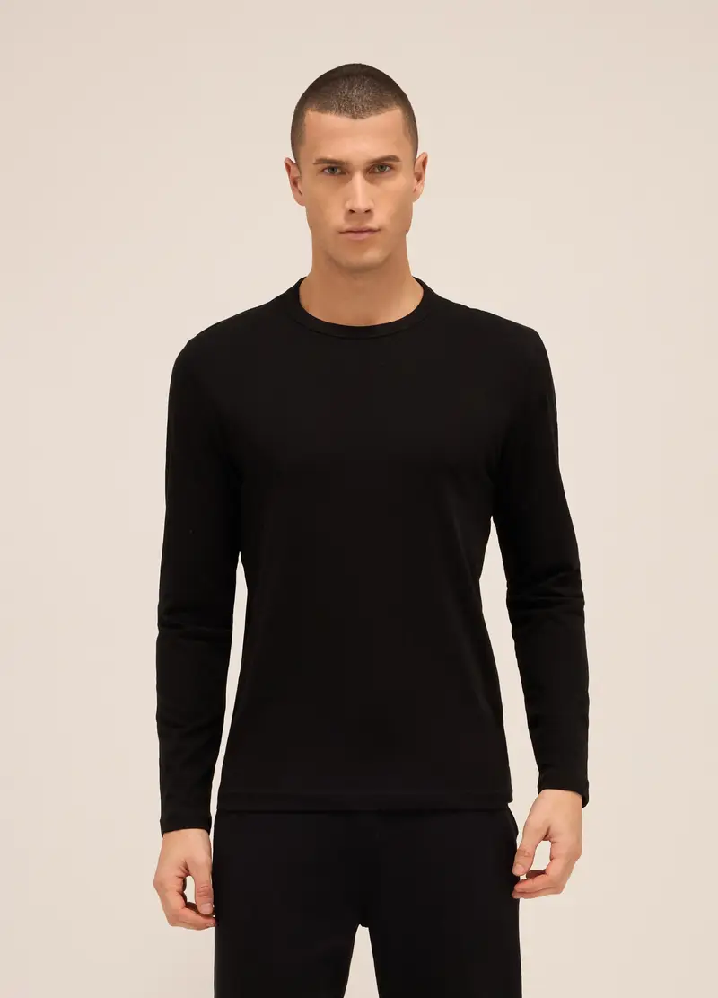 UPIM HB, Maglia A Maniche Lunghe In Puro Cotone Uomo, Unisex, Nero, Taglia: M