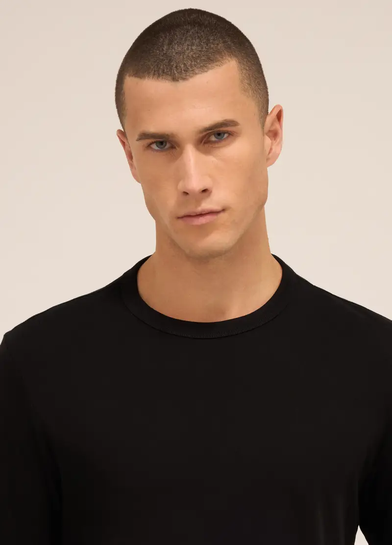 UPIM HB, Maglia A Maniche Lunghe In Puro Cotone Uomo, Unisex, Nero, Taglia: M miniatura 2