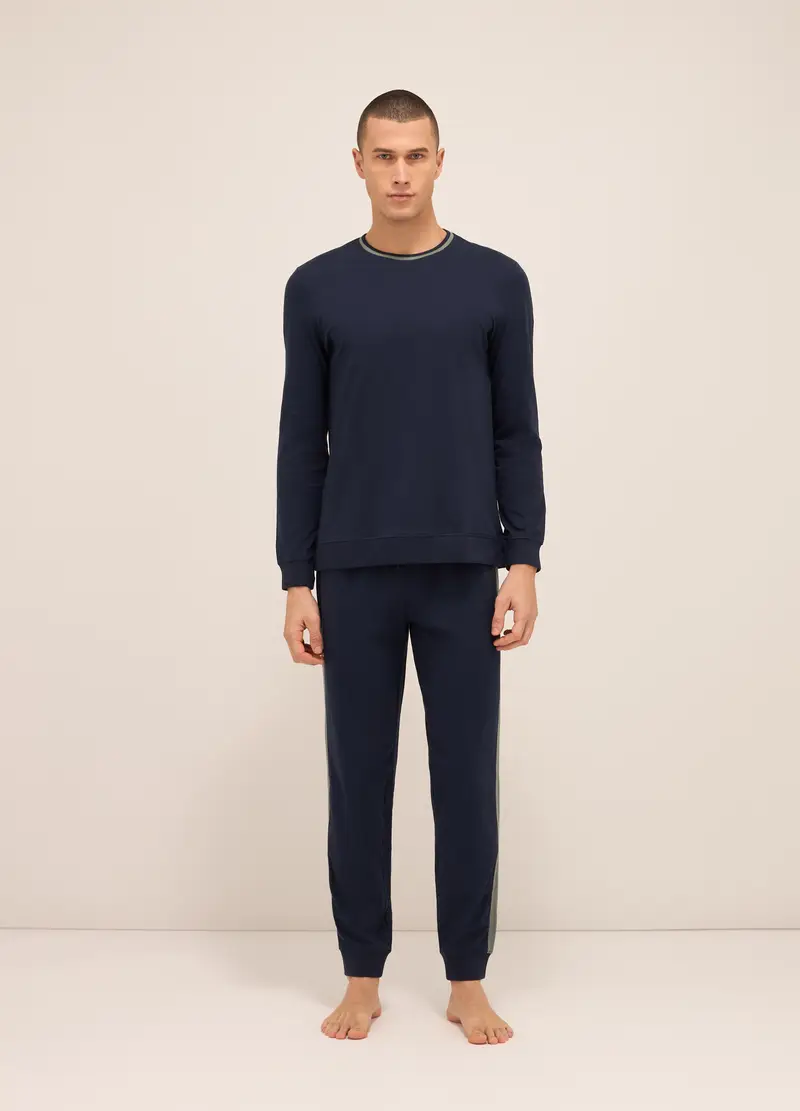 UPIM HB, Maglia Del Pigiama Girocollo In Puro Cotone Uomo, Blu scuro, Taglia: S