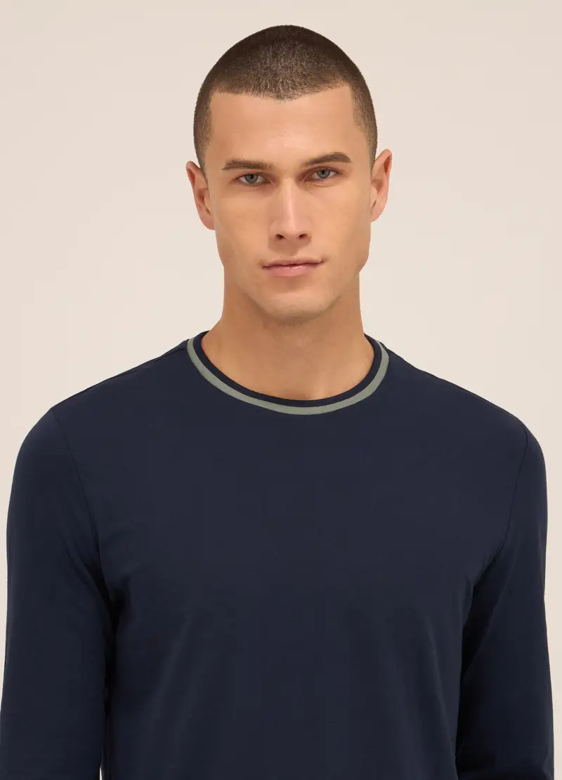 UPIM HB, Maglia Del Pigiama Girocollo In Puro Cotone Uomo, Blu scuro, Taglia: S miniatura 2