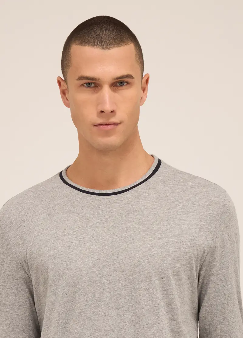 UPIM HB, Maglia Del Pigiama Girocollo In Puro Cotone Uomo, Grigio melange, Taglia: S miniatura 2