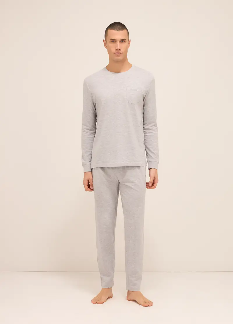 UPIM HB, Maglia Del Pigiama In Jersey Di Puro Cotone Uomo, Grigio chiaro melange, Taglia: S