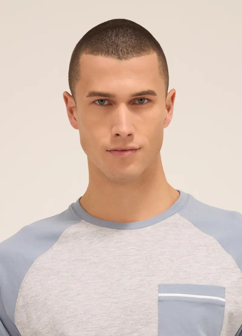 UPIM HB, Maglia Del Pigiama Raglan In Puro Cotone Uomo, Azzurro carta da zucchero, Taglia: S miniatura 2