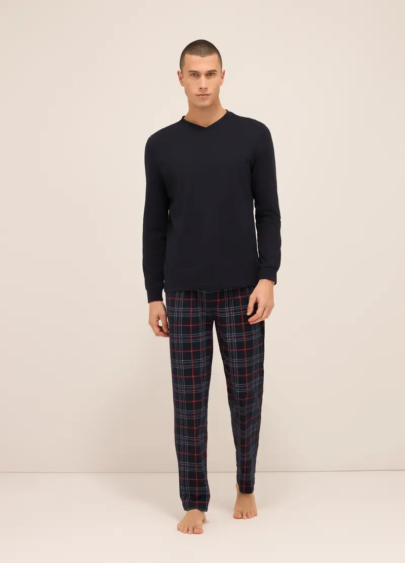 UPIM HB, Maglia Del Pigiama Scollo A V In Puro Cotone Uomo, Blu scuro, Taglia: M