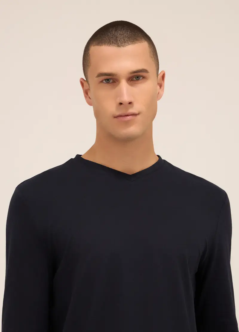 UPIM HB, Maglia Del Pigiama Scollo A V In Puro Cotone Uomo, Blu scuro, Taglia: M miniatura 2