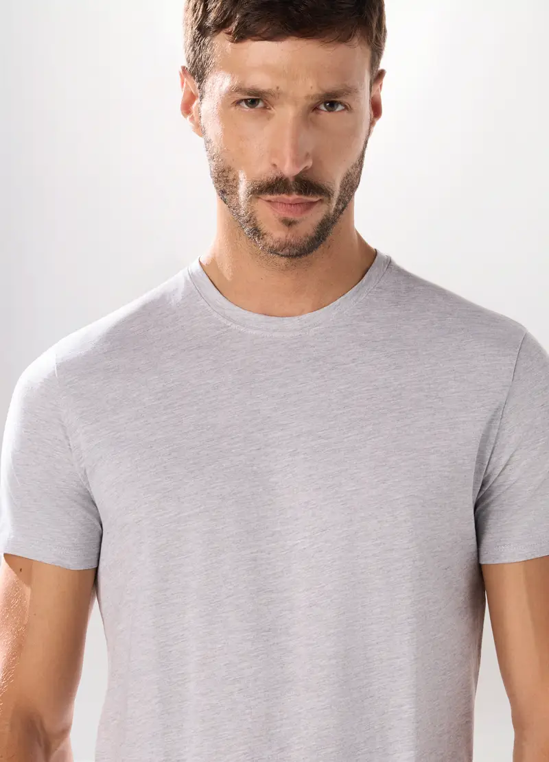 UPIM HB, Maglietta Intima Girocollo In Misto Cotone Uomo, Grigio chiaro melange, Taglia: S miniatura 2