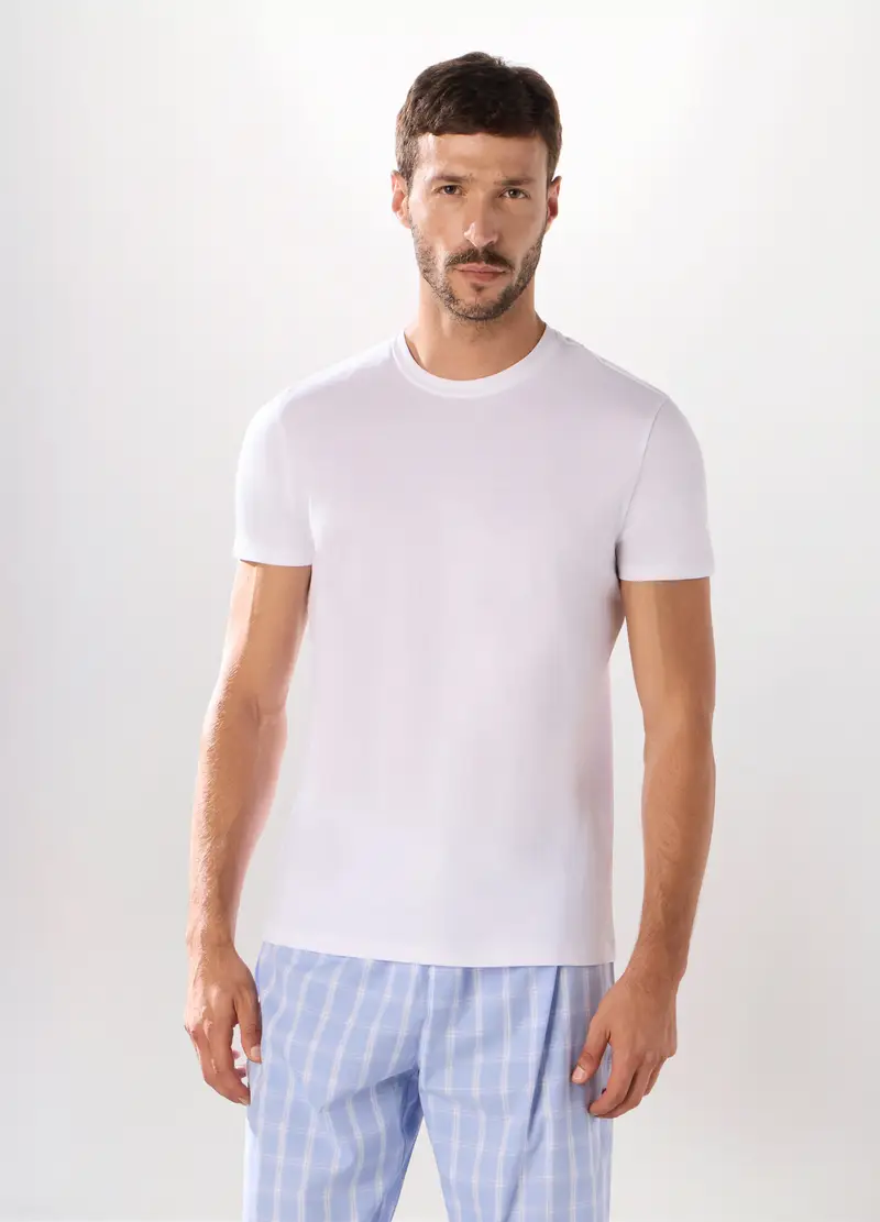 UPIM HB, Maglietta Intima Girocollo In Puro Cotone Uomo, Bianco ottico, Taglia: S