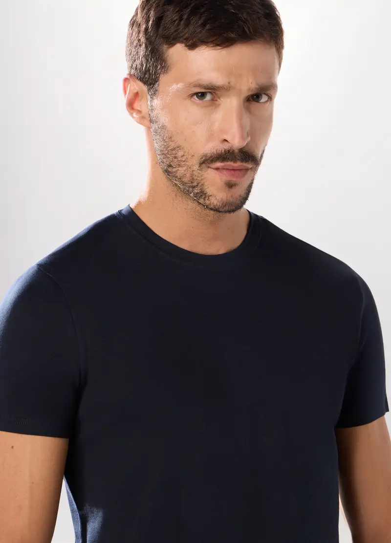 UPIM HB, Maglietta Intima Girocollo In Puro Cotone Uomo, Blu scuro, Taglia: S miniatura 2