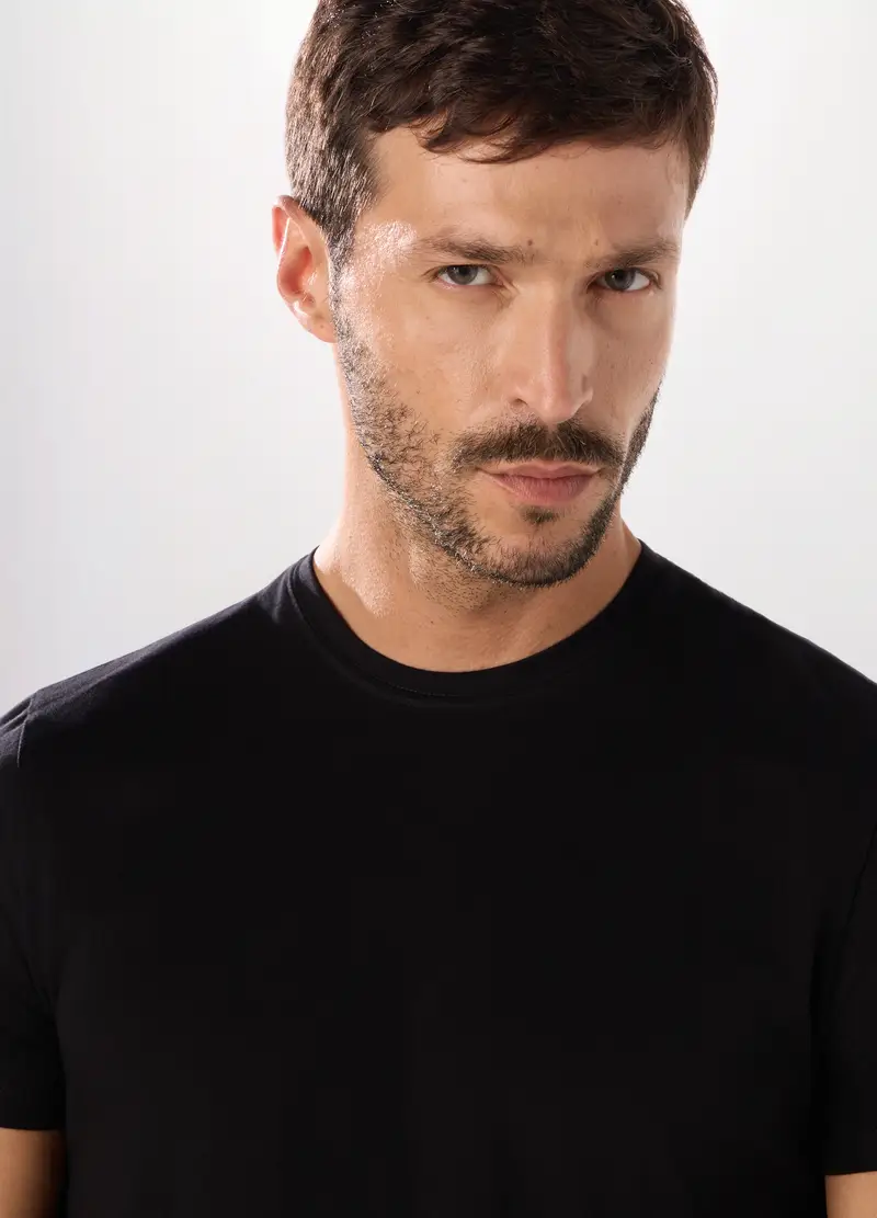 UPIM HB, Maglietta Intima Girocollo In Puro Cotone Uomo, Nero, Taglia: S miniatura 2