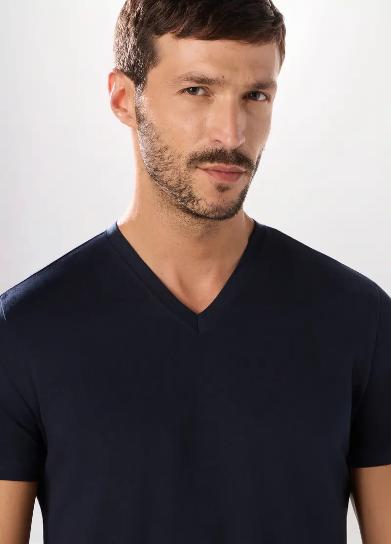 UPIM HB, Maglietta Intima Scollo A V In Cotone Uomo, Blu scuro, Taglia: S miniatura 2