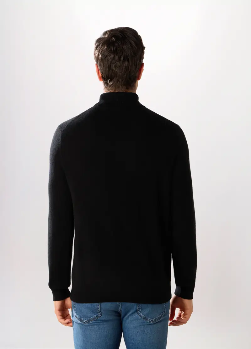Maglione Dolcevita In Cashmere Uomo, Nero miniatura 2