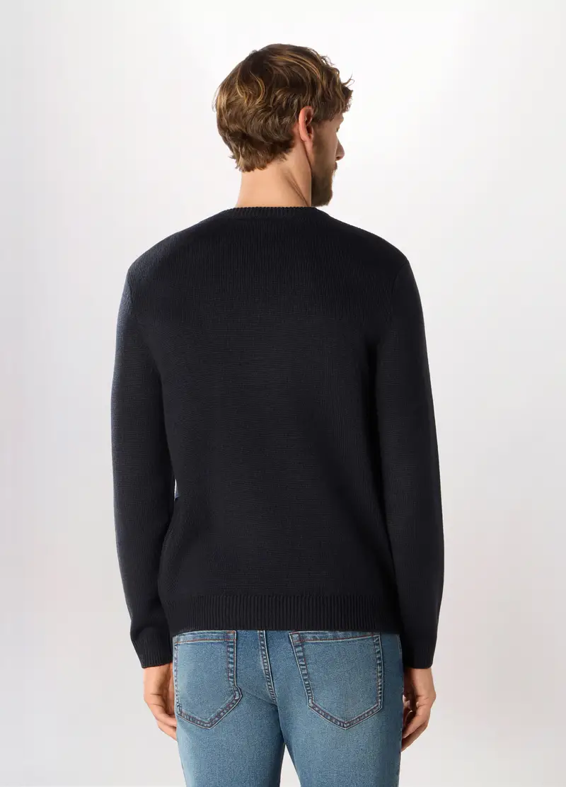 Maglione Girocollo Con Motivo Natale Uomo, Nero miniatura 2