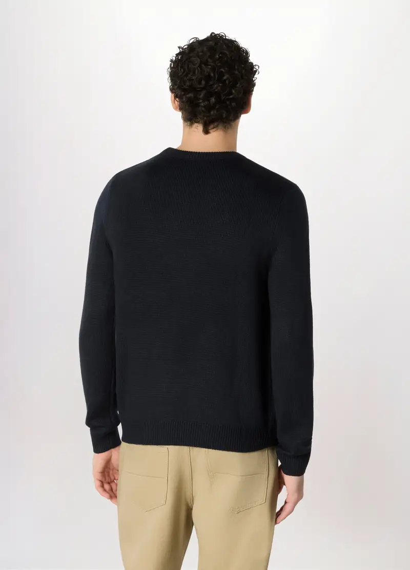 Maglione Girocollo Con Motivo Natale Uomo, Nero miniatura 2