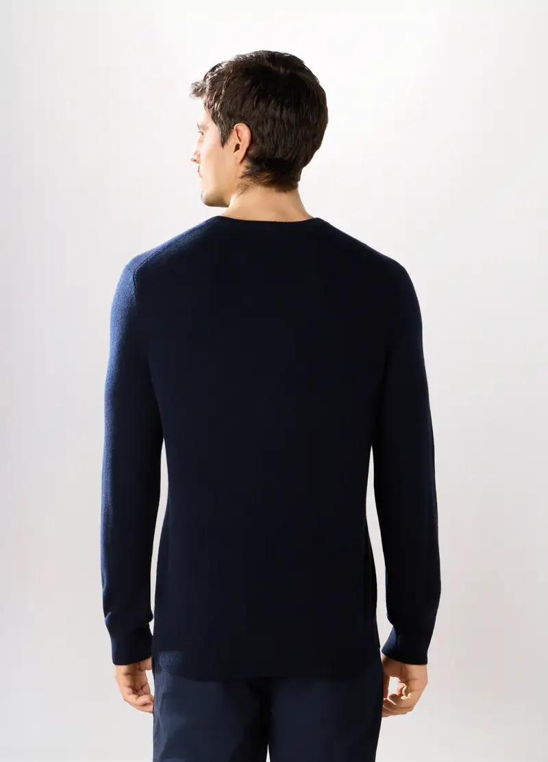 Maglione Girocollo In Cashmere Uomo, Blu scuro miniatura 2