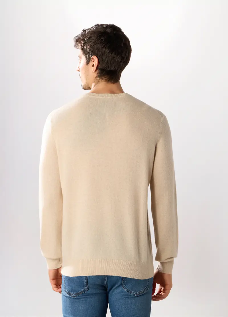 Maglione Girocollo In Cashmere Uomo, Crema miniatura 2