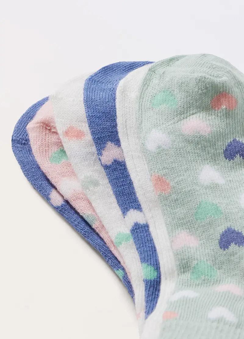 Pack 7 Calzini In Misto Cotone Stretch, Bambina, Blu/Verde miniatura 2