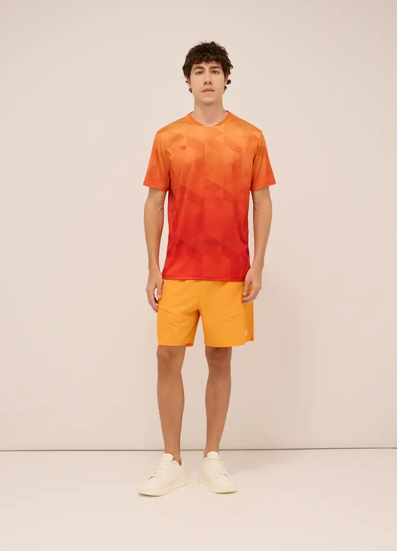 Pantaloncino Sportivo In Jersey Stretch Uomo, Unisex, Arancione