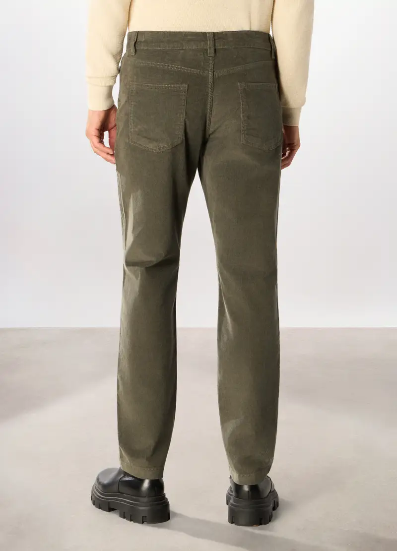 Pantalone 5 Tasche In Velluto A Coste Uomo, Grigio cemento miniatura 2