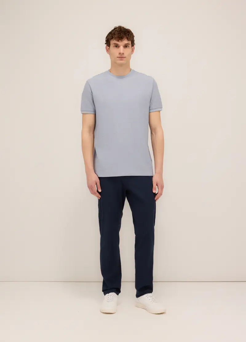 UPIM HB, Pantalone Chino In Cotone E Lino Stretch Uomo, Blu scuro, Taglia: 44