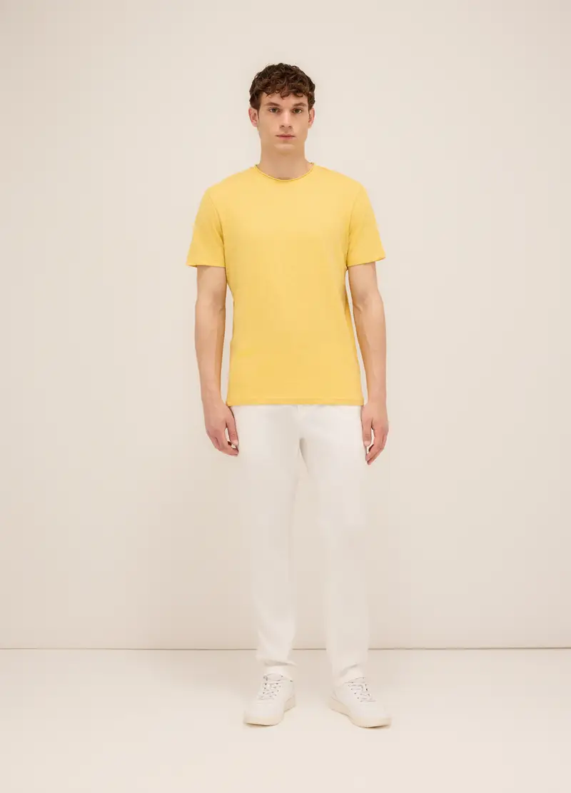 Pantalone Chino In Cotone E Lyocell Stretch Uomo, Bianco ottico