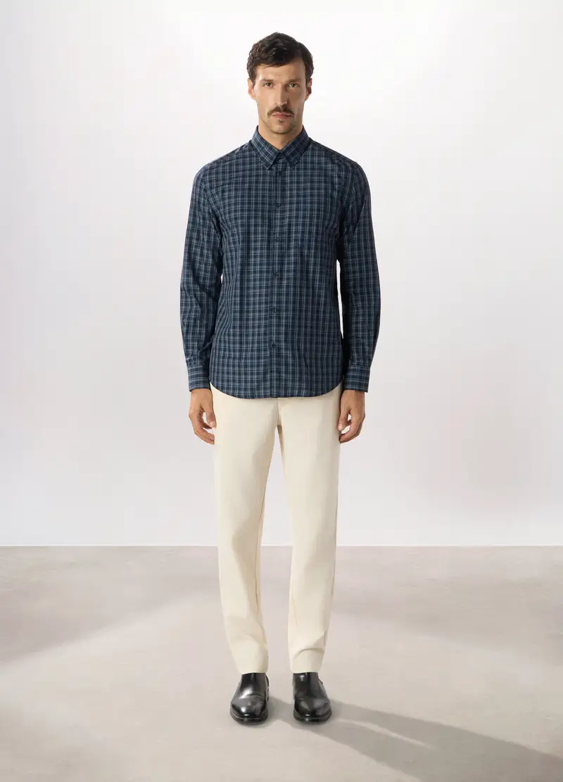 Pantalone Chino In Twill Misto Viscosa Uomo, Bianco avorio