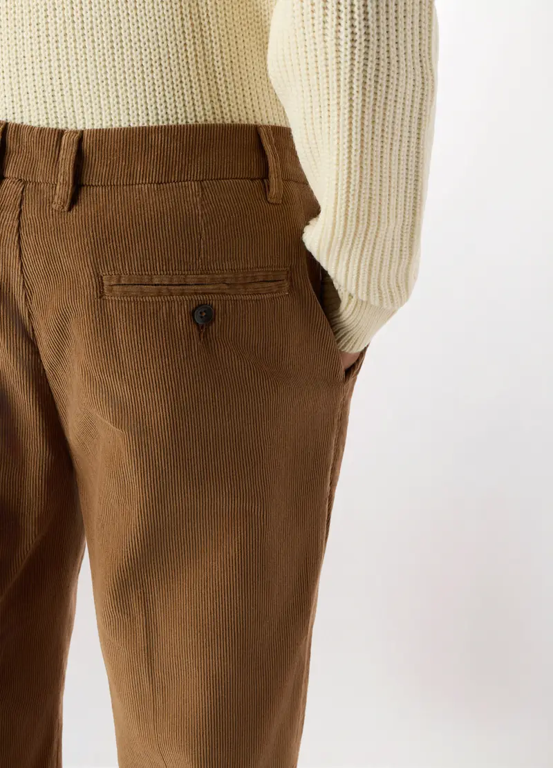 Pantalone Chino In Velluto A Coste Uomo, Marrone tabacco miniatura 3