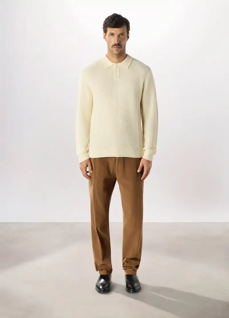 Pantalone Chino In Velluto A Coste Uomo, Marrone tabacco