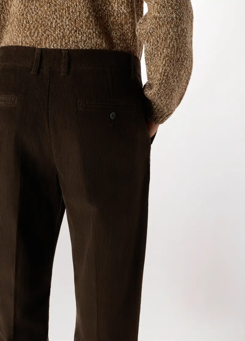 Pantalone Chino In Velluto A Coste Uomo, Marrone testa di moro miniatura 3