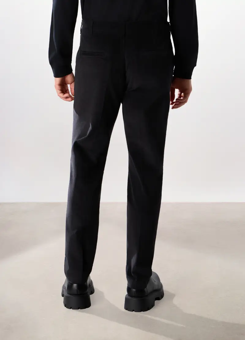 Pantalone Chino In Velluto Di Cotone Stretch Uomo, Blu scuro miniatura 2