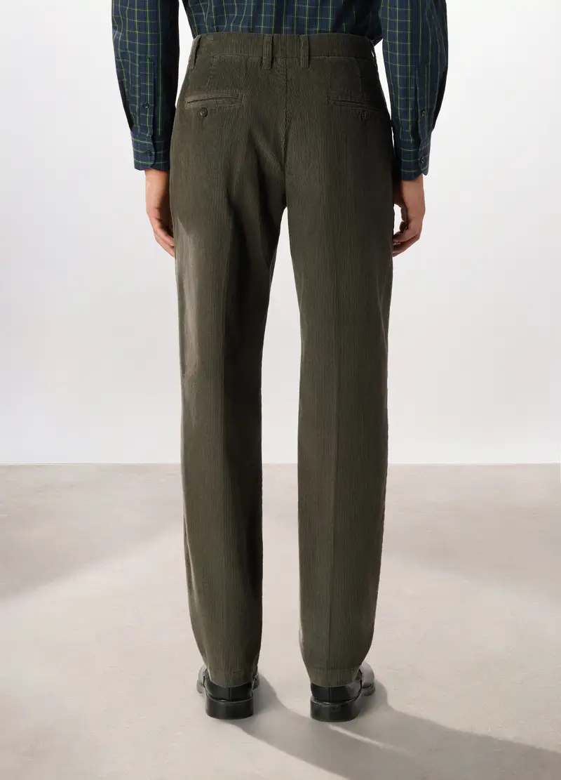 Pantalone Chino In Velluto Di Cotone Uomo, Grigio antracite miniatura 2