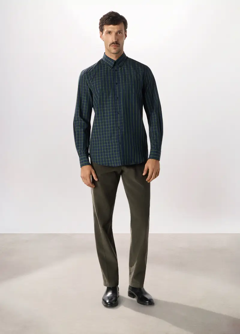 Pantalone Chino In Velluto Di Cotone Uomo, Grigio antracite