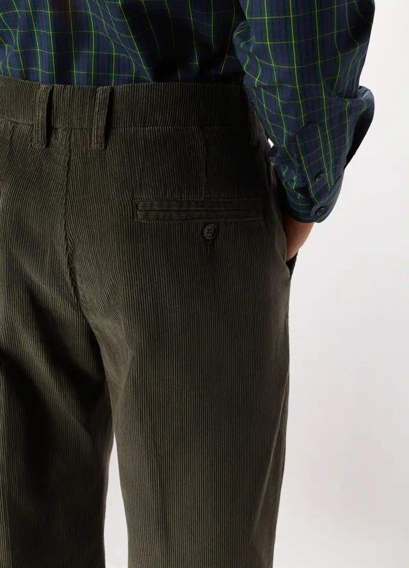Pantalone Chino In Velluto Di Cotone Uomo, Grigio antracite miniatura 3