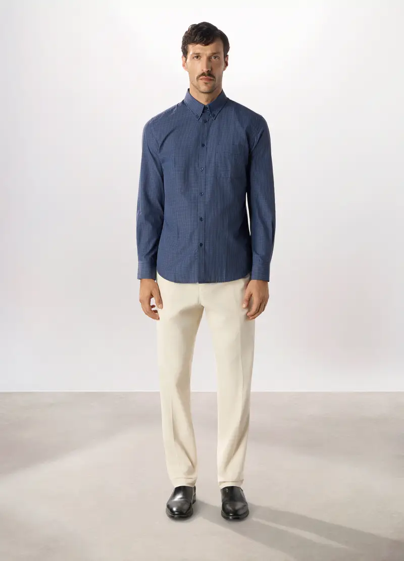 Pantalone Chino Regular Fit In Cotone, Uomo, Bianco avorio