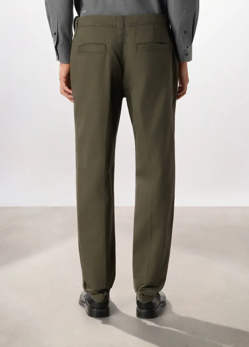 Pantalone Chino Regular Fit In Puro Cotone, Uomo, Grigio scuro miniatura 2