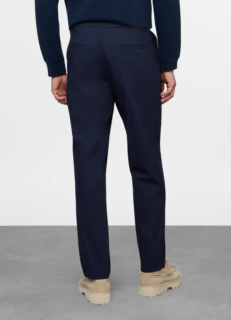 Pantalone Chino Relaxed Fit In Cotone Stretch Uomo, Blu scuro miniatura 2