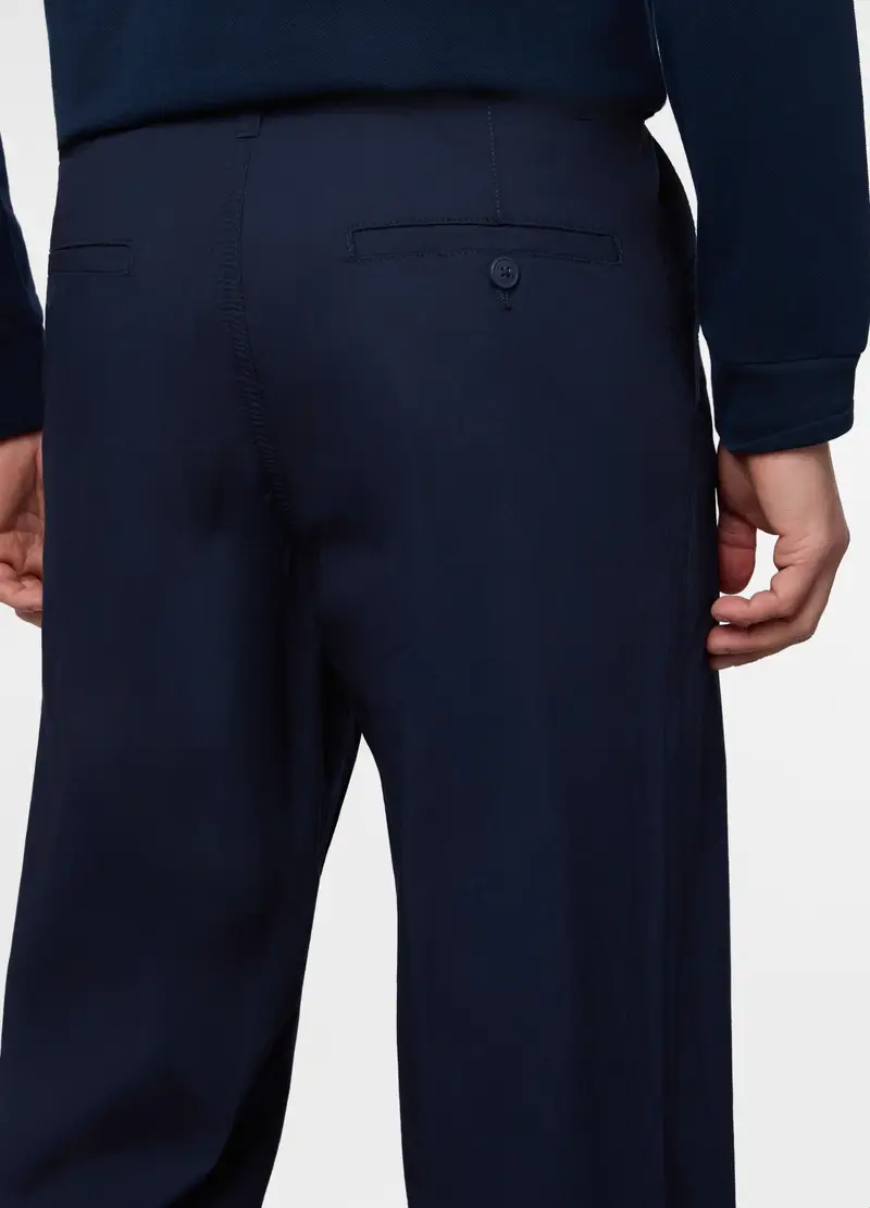 Pantalone Chino Relaxed Fit In Cotone Stretch Uomo, Blu scuro miniatura 3