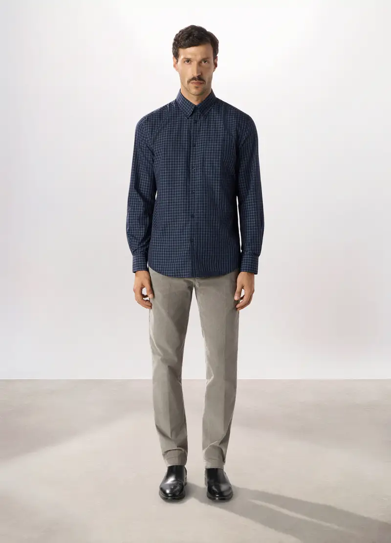 Pantalone Chino Slim Fit In Velluto A Coste Uomo, Grigio cemento