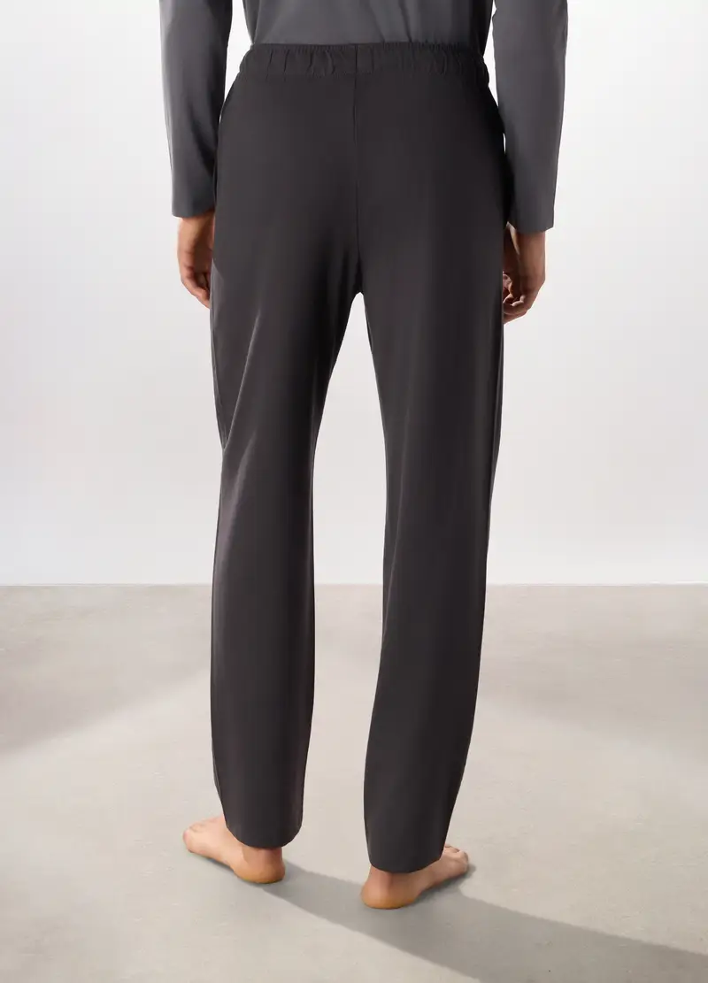 Pantalone Lungo Del Pigiama In Puro Cotone Uomo, Grigio scuro miniatura 2