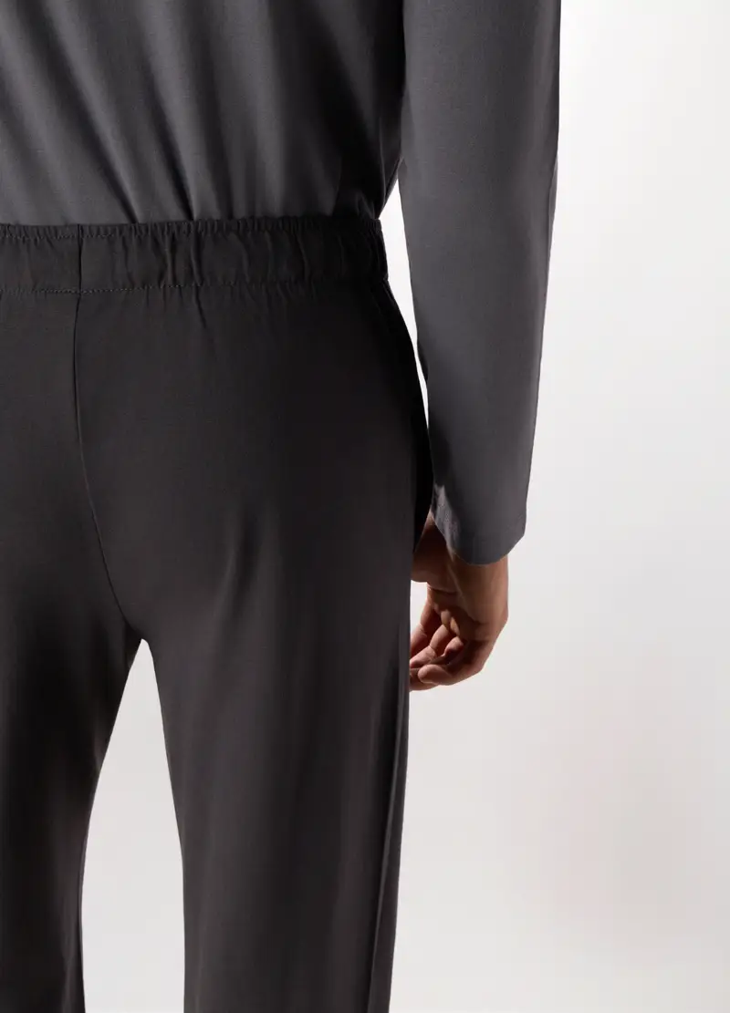 Pantalone Lungo Del Pigiama In Puro Cotone Uomo, Grigio scuro miniatura 3