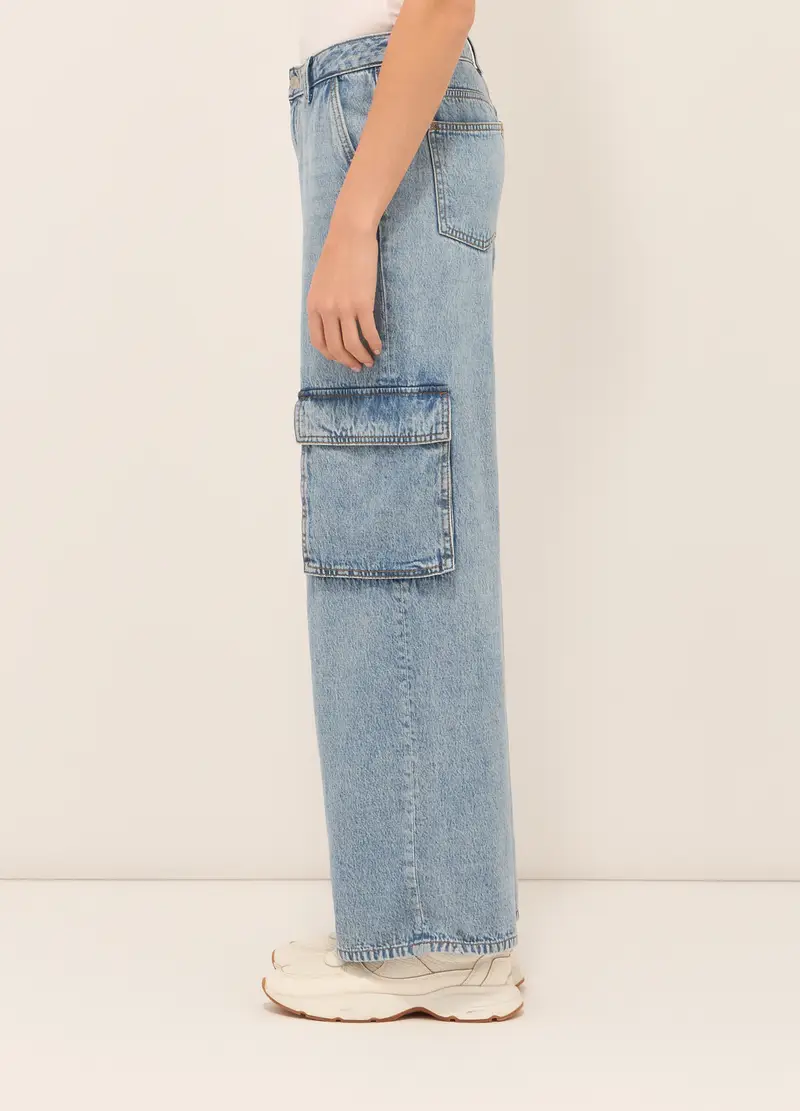UPIM HB, Pantaloni Cardo In Denim Di Misto Cotone Donna, Azzurro chiaro, Taglia: 38 miniatura 2