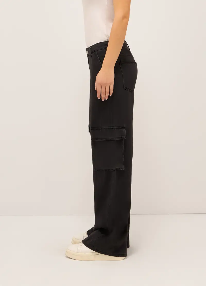 UPIM HB, Pantaloni Cardo In Denim Di Misto Cotone Donna, Nero, Taglia: 38 miniatura 2