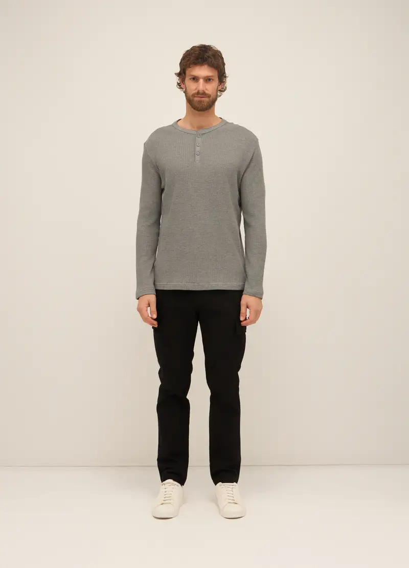 Pantaloni Cargo In Twill Di Cotone Uomo, Nero