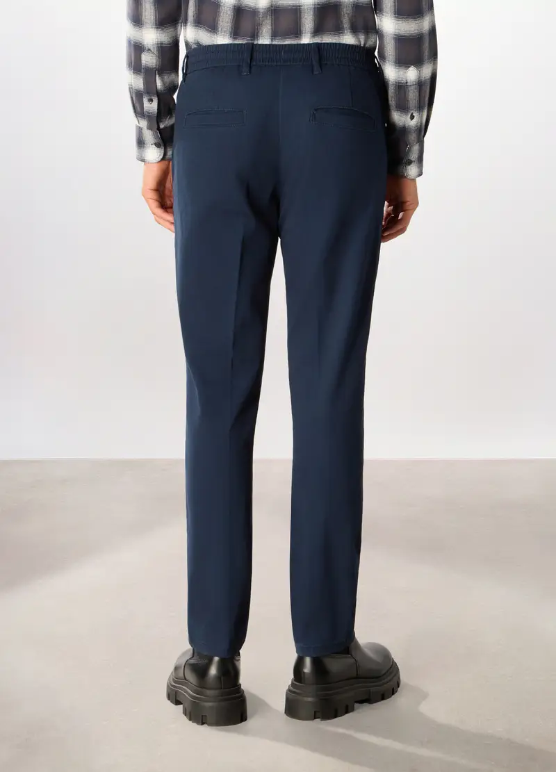 Pantaloni Chino In Cotone Stretch Uomo, Blu navy miniatura 2