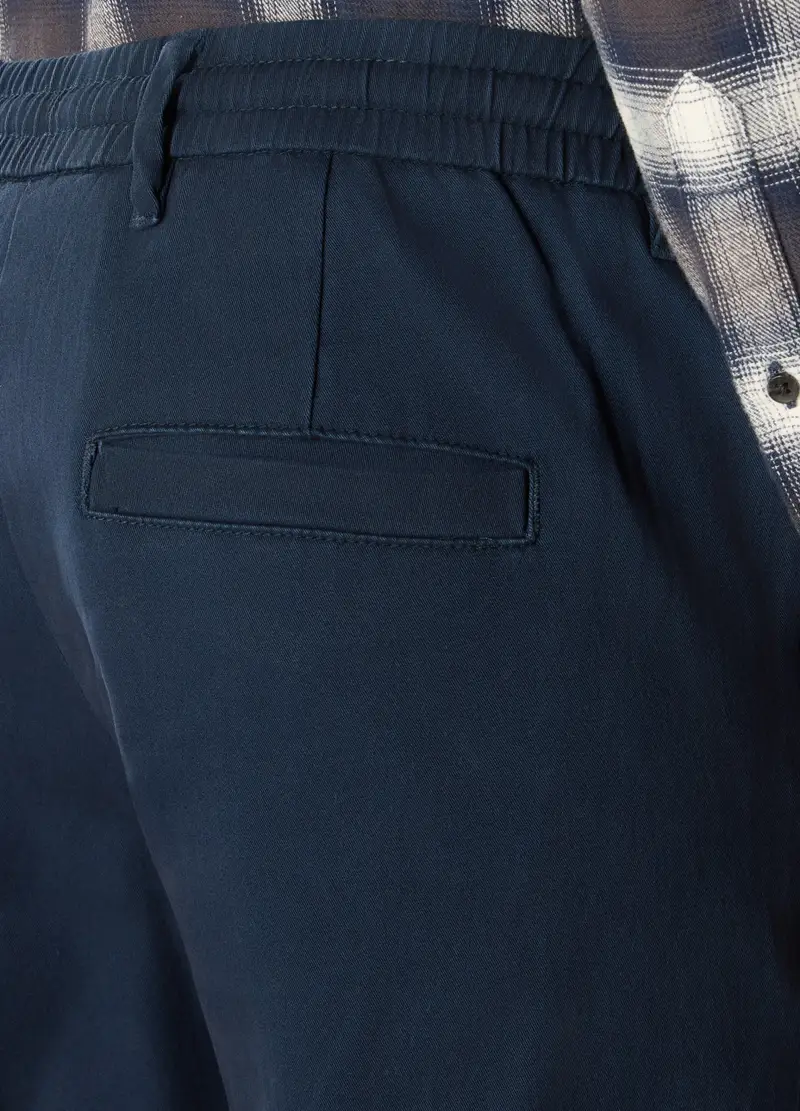Pantaloni Chino In Cotone Stretch Uomo, Blu navy miniatura 3