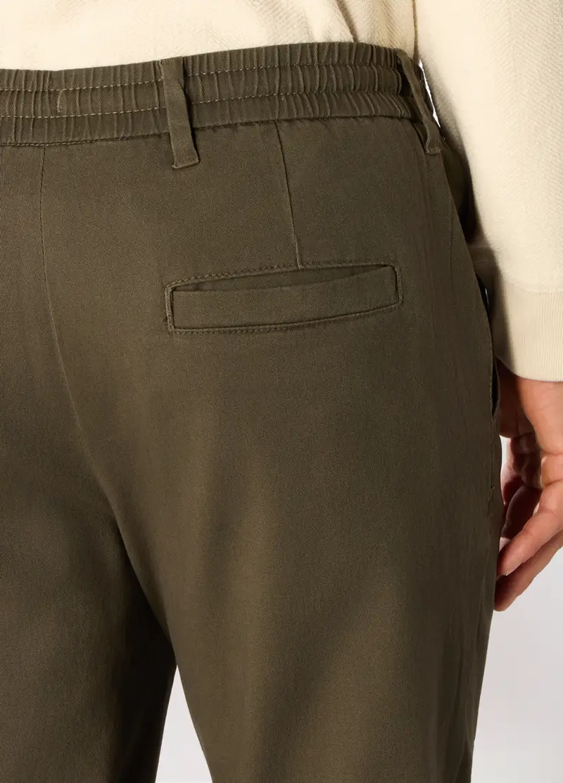 Pantaloni Chino In Cotone Stretch Uomo, Marrone fango miniatura 3