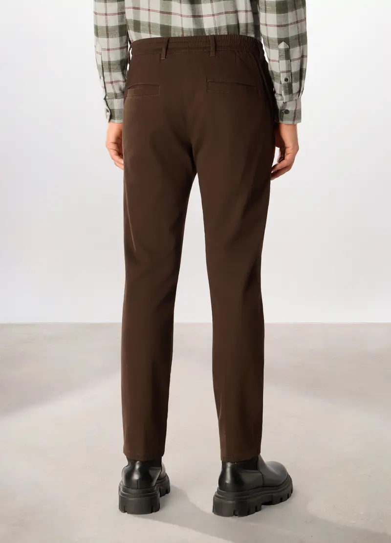 Pantaloni Chino In Cotone Stretch Uomo, Marrone testa di moro miniatura 2