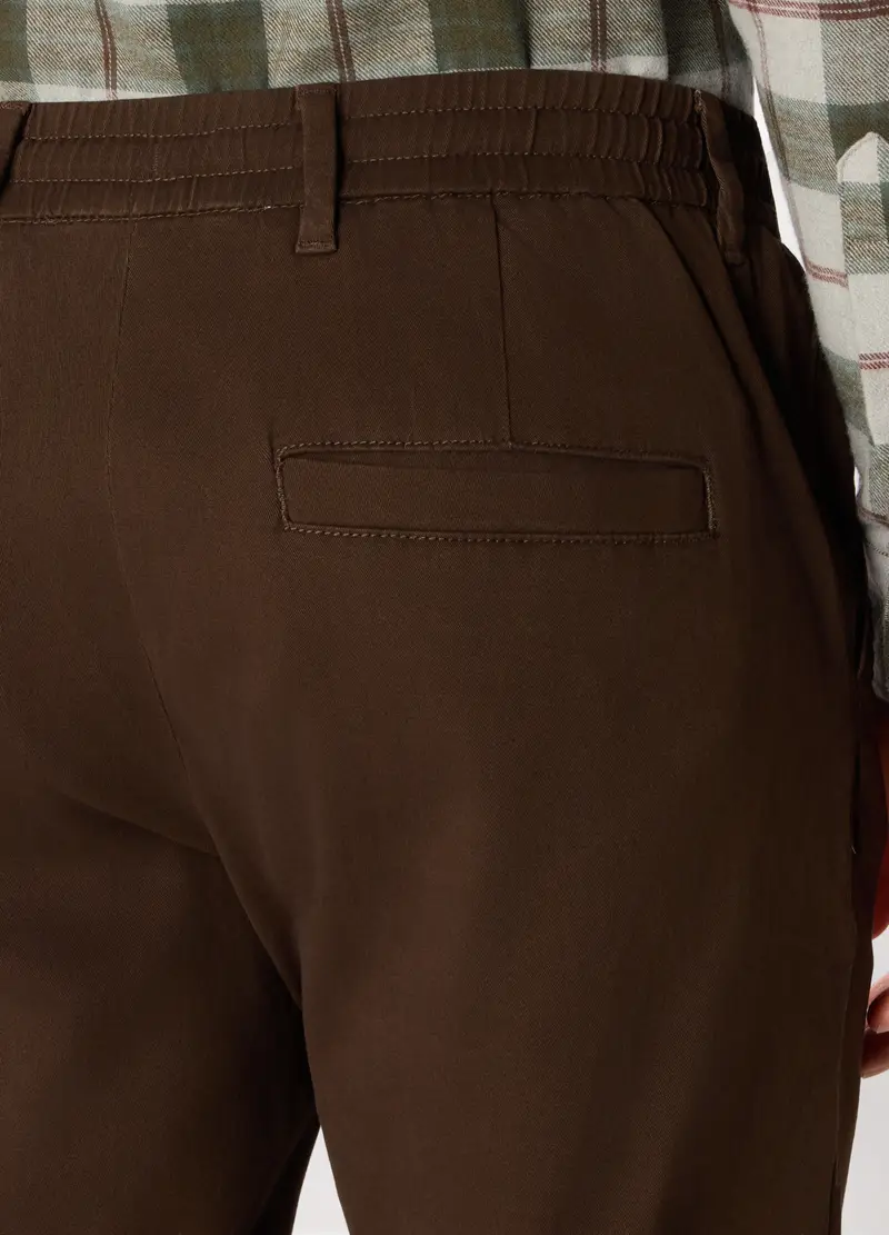 Pantaloni Chino In Cotone Stretch Uomo, Marrone testa di moro miniatura 3