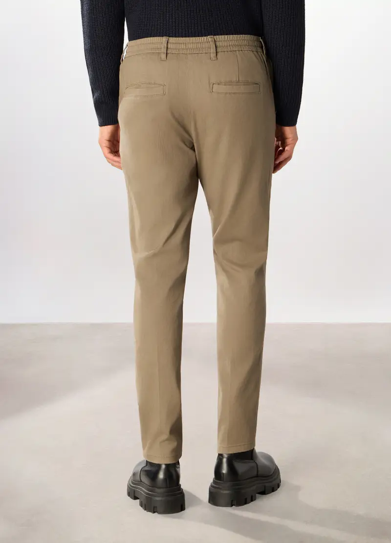 Pantaloni Chino In Misto Cotone Uomo, Beige scuro miniatura 2